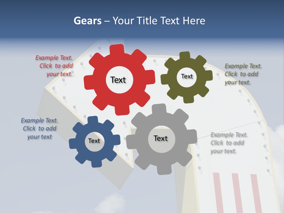 A Three-Dimensional Metal Arrow Sign. PowerPoint Template