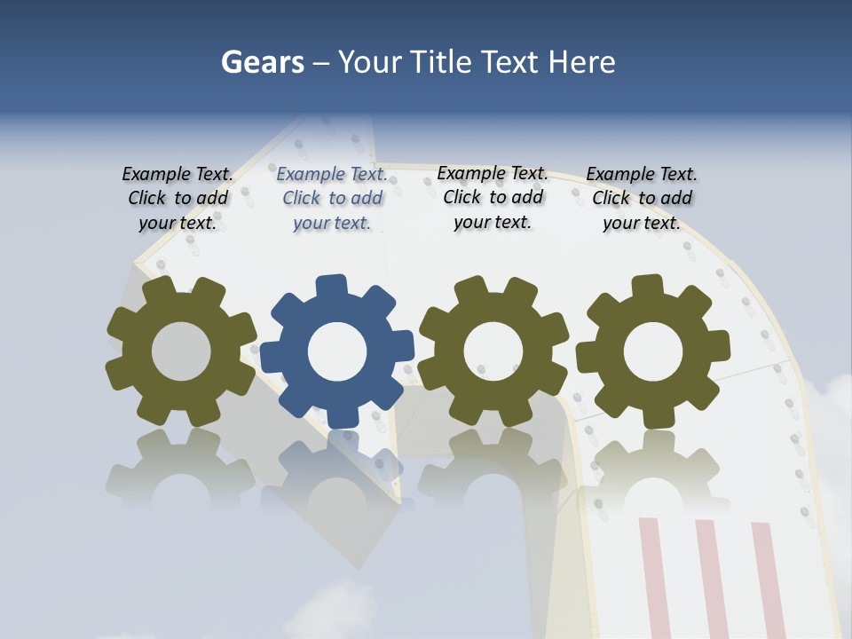 A Three-Dimensional Metal Arrow Sign. PowerPoint Template