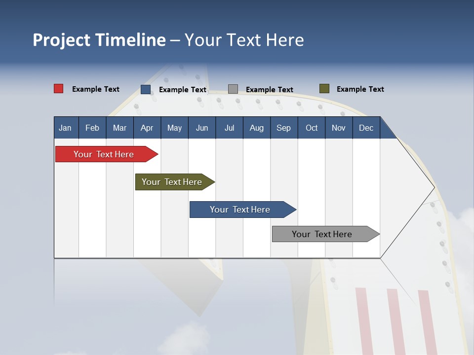 A Three-Dimensional Metal Arrow Sign. PowerPoint Template