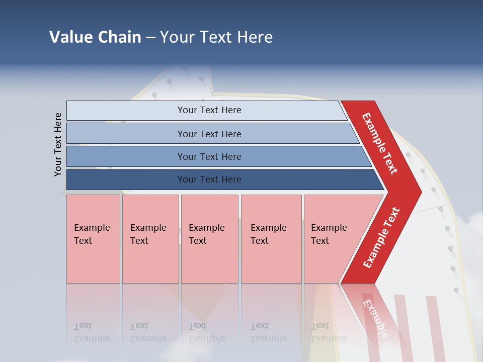 A Three-Dimensional Metal Arrow Sign. PowerPoint Template
