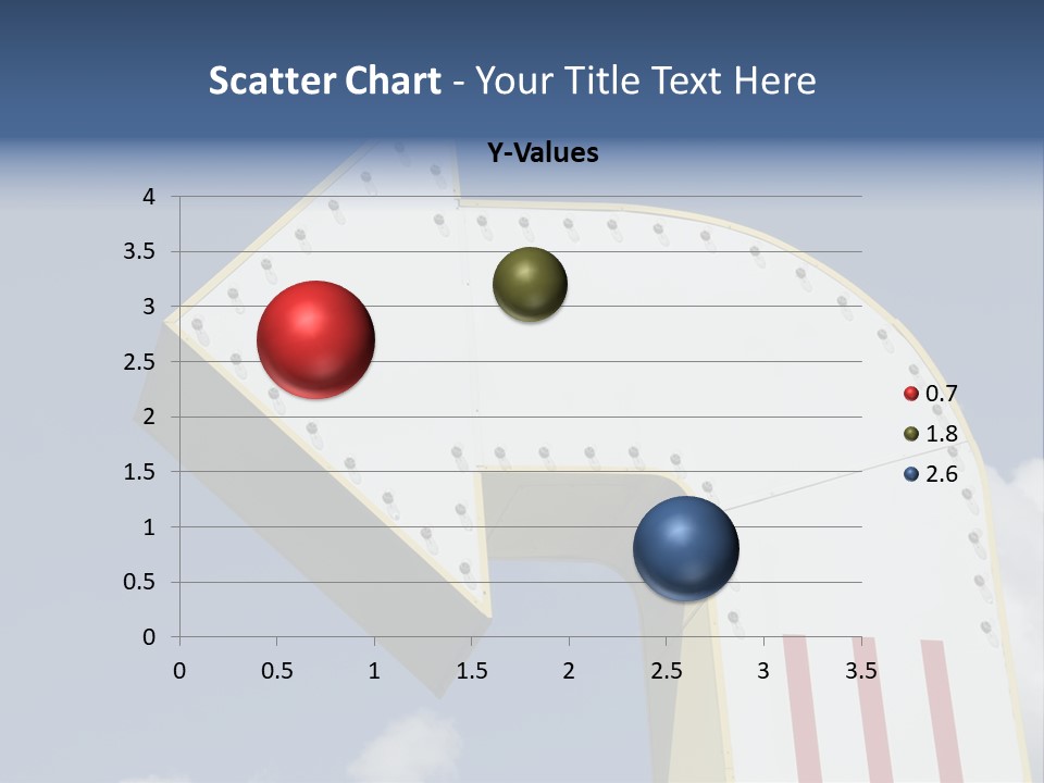 A Three-Dimensional Metal Arrow Sign. PowerPoint Template