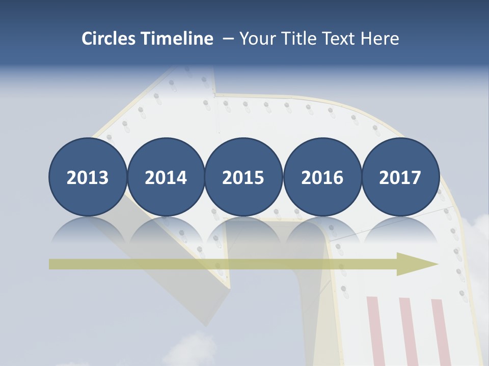 A Three-Dimensional Metal Arrow Sign. PowerPoint Template