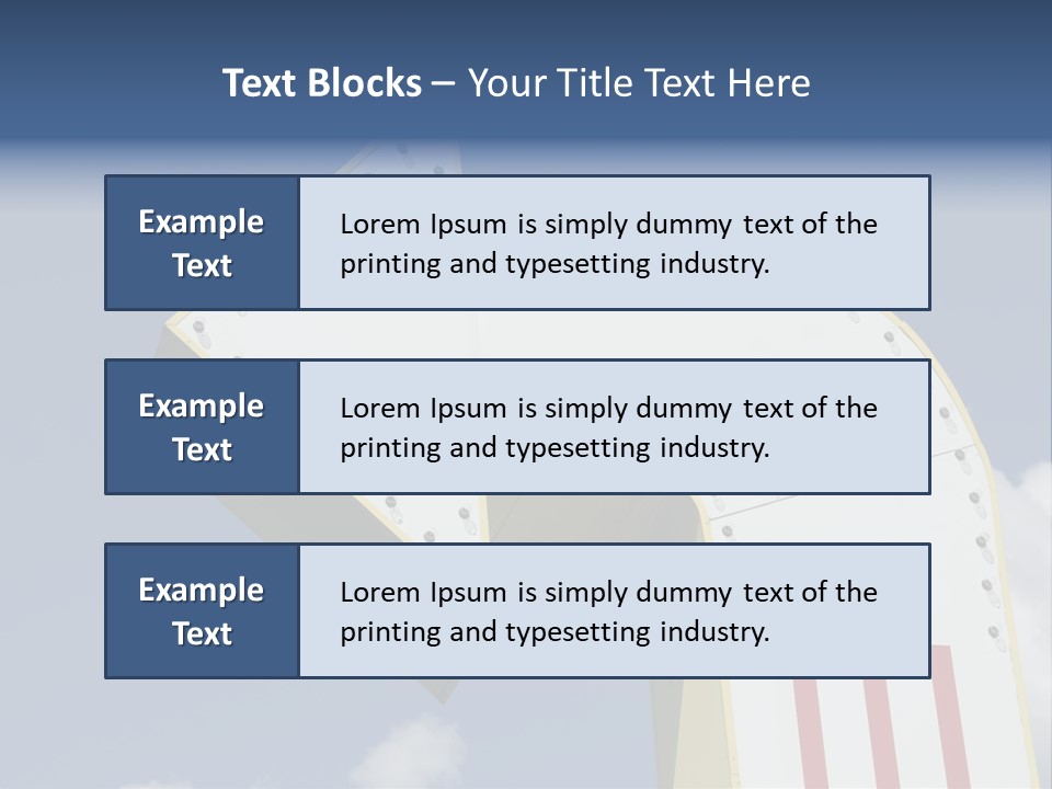 A Three-Dimensional Metal Arrow Sign. PowerPoint Template
