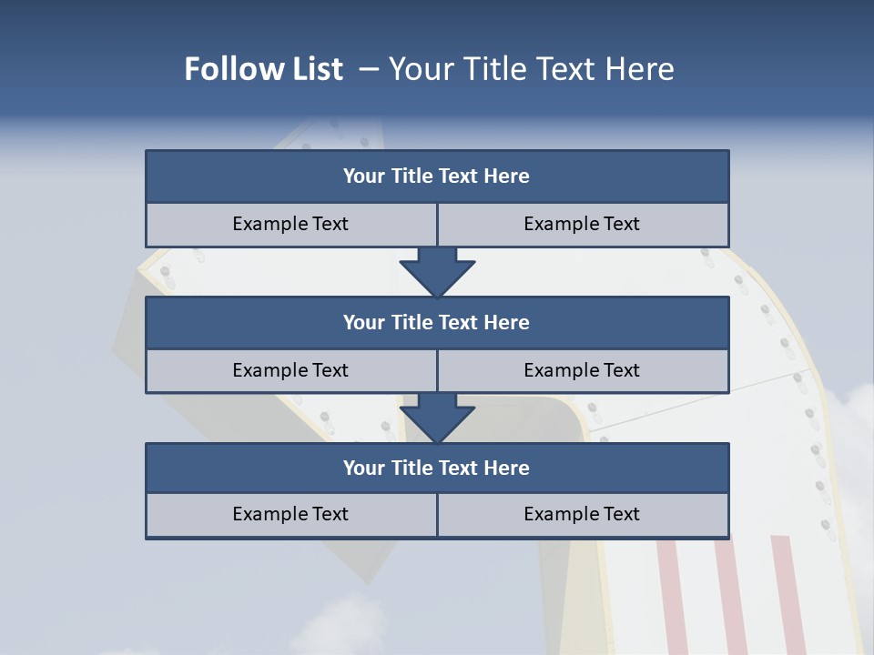A Three-Dimensional Metal Arrow Sign. PowerPoint Template