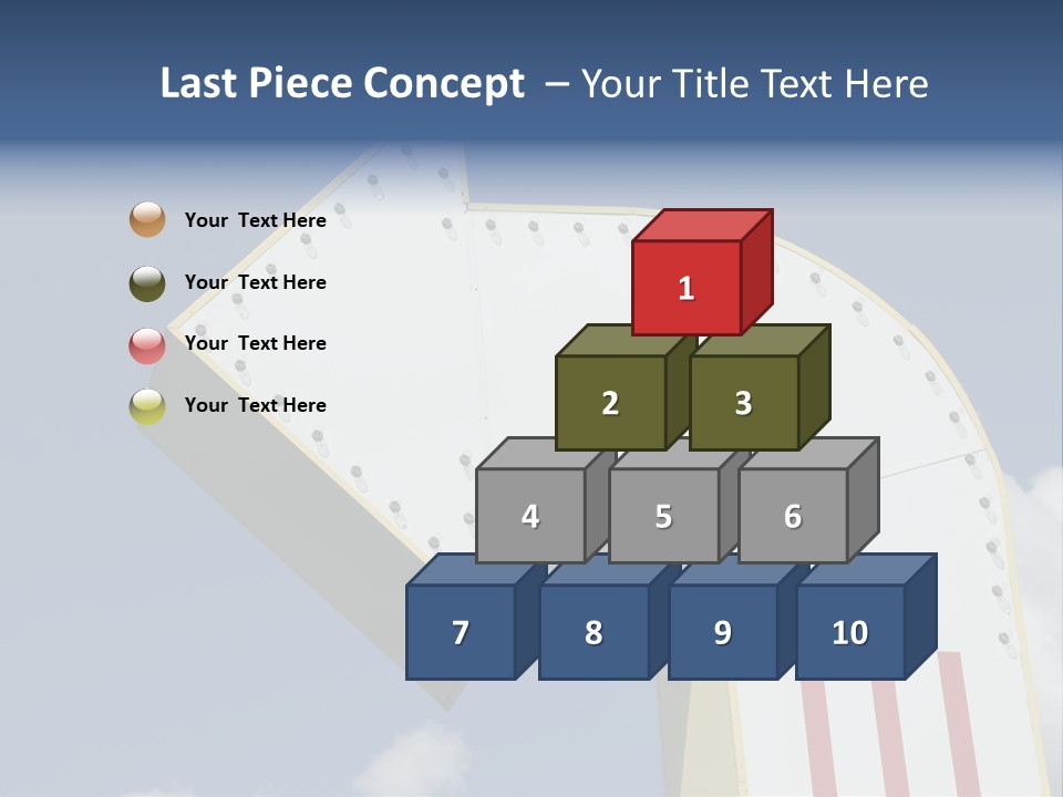 A Three-Dimensional Metal Arrow Sign. PowerPoint Template