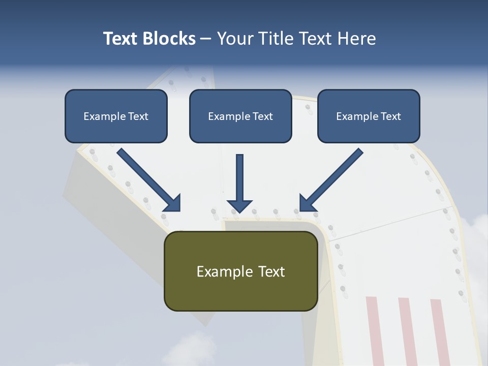 A Three-Dimensional Metal Arrow Sign. PowerPoint Template