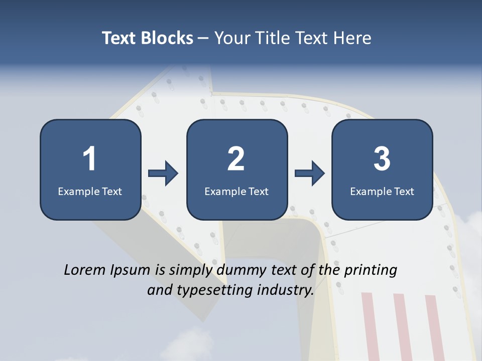A Three-Dimensional Metal Arrow Sign. PowerPoint Template