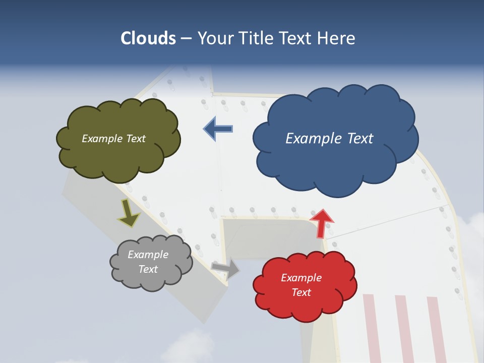 A Three-Dimensional Metal Arrow Sign. PowerPoint Template