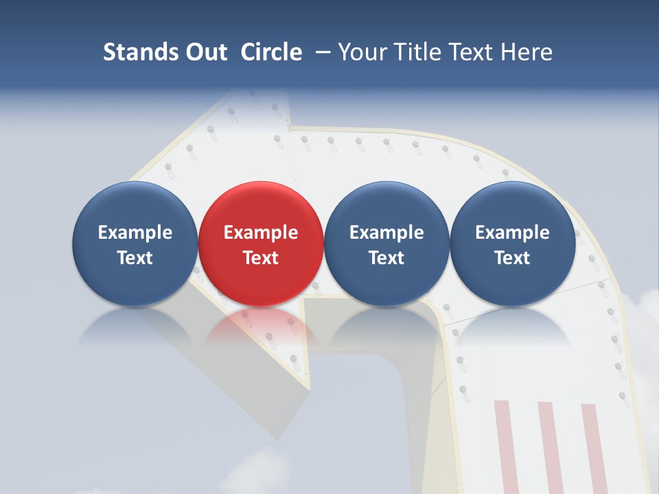 A Three-Dimensional Metal Arrow Sign. PowerPoint Template