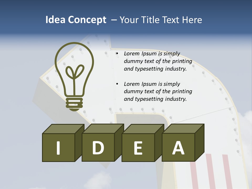 A Three-Dimensional Metal Arrow Sign. PowerPoint Template