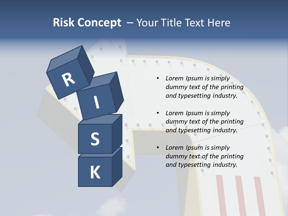 A Three-Dimensional Metal Arrow Sign. PowerPoint Template