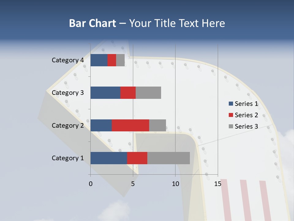 A Three-Dimensional Metal Arrow Sign. PowerPoint Template
