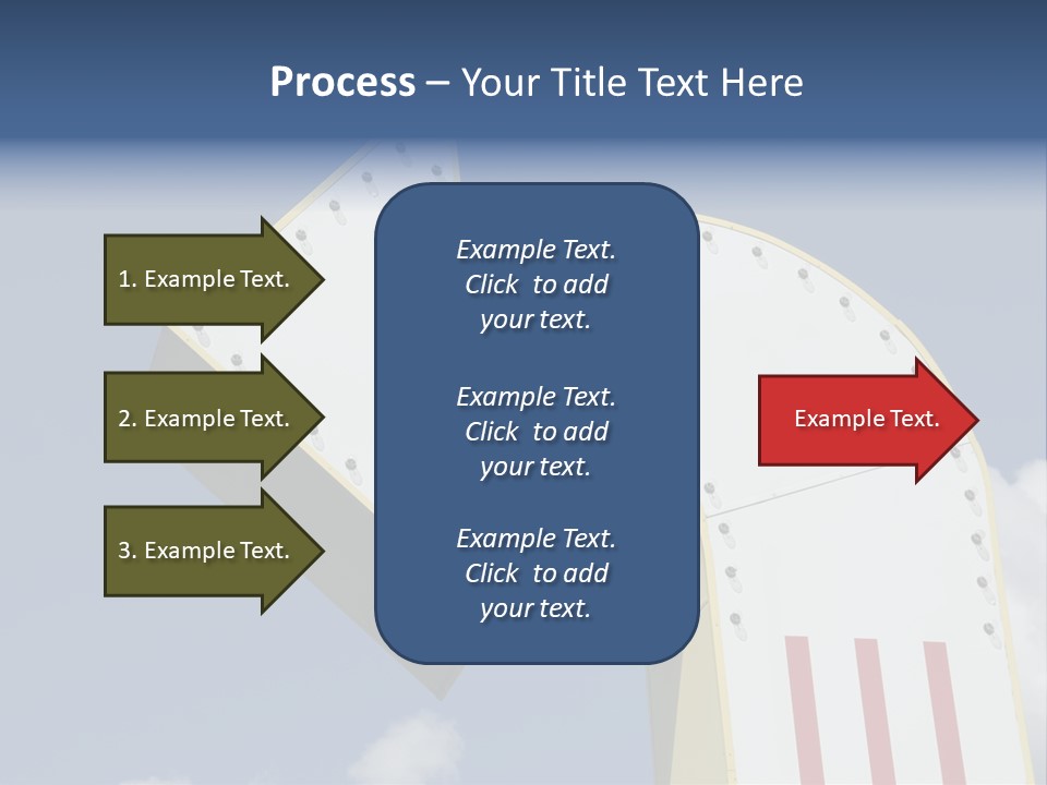 A Three-Dimensional Metal Arrow Sign. PowerPoint Template