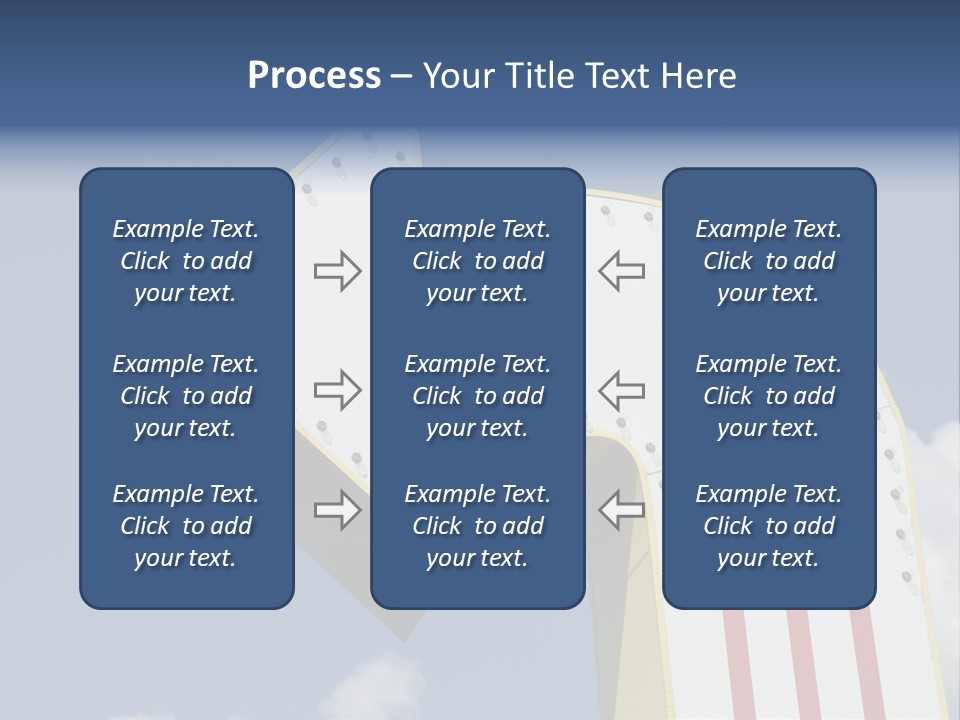 A Three-Dimensional Metal Arrow Sign. PowerPoint Template