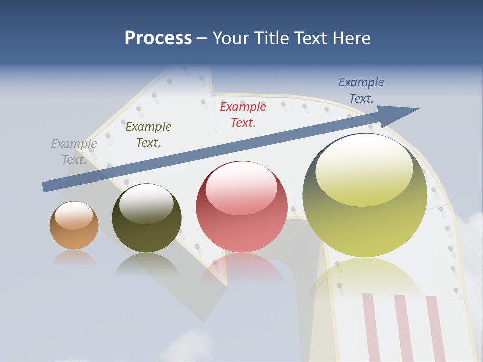 A Three-Dimensional Metal Arrow Sign. PowerPoint Template