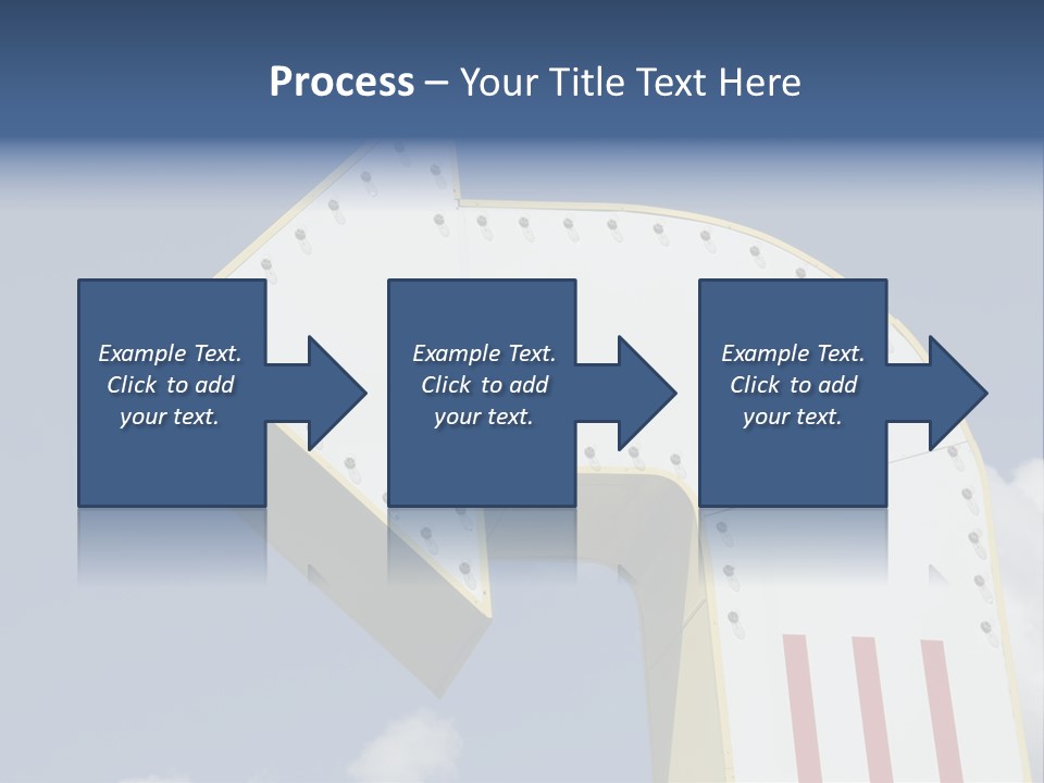 A Three-Dimensional Metal Arrow Sign. PowerPoint Template