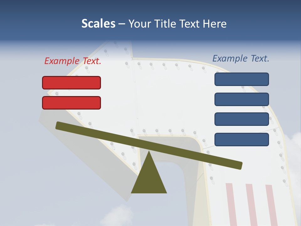 A Three-Dimensional Metal Arrow Sign. PowerPoint Template