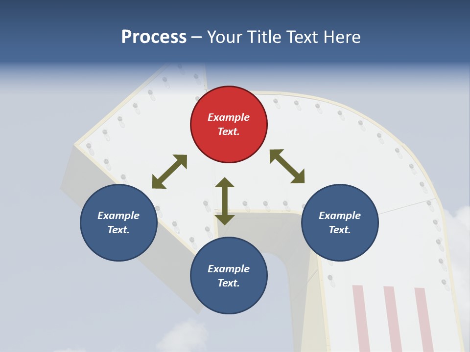 A Three-Dimensional Metal Arrow Sign. PowerPoint Template
