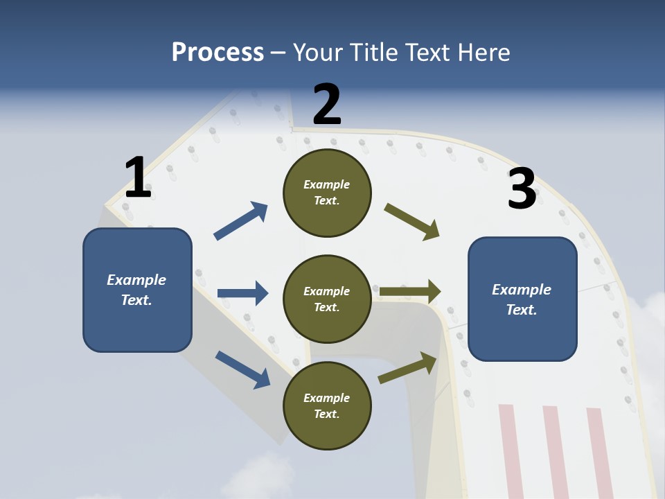 A Three-Dimensional Metal Arrow Sign. PowerPoint Template