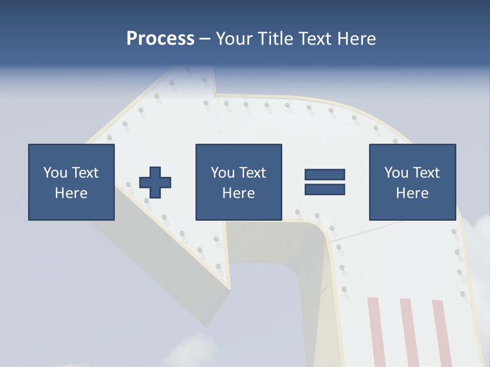 A Three-Dimensional Metal Arrow Sign. PowerPoint Template