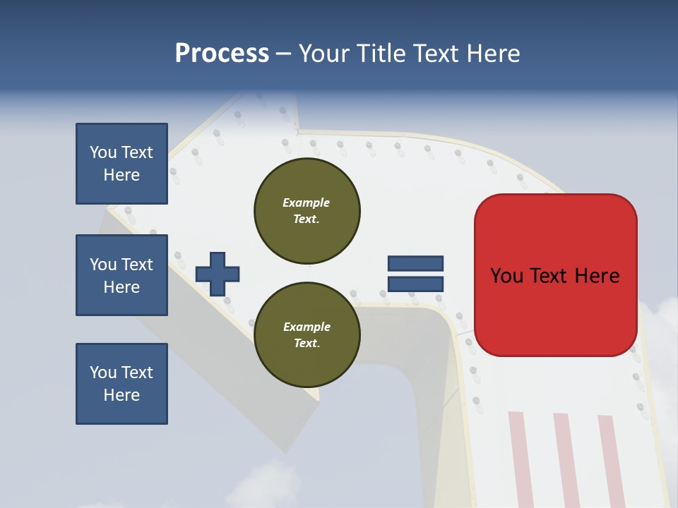 A Three-Dimensional Metal Arrow Sign. PowerPoint Template