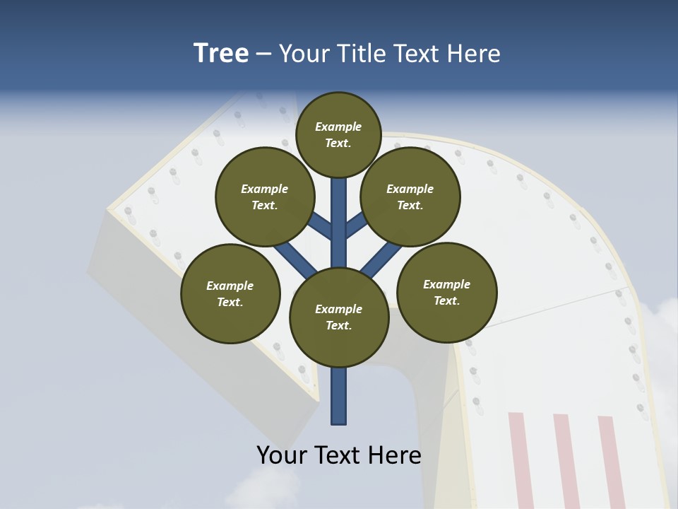 A Three-Dimensional Metal Arrow Sign. PowerPoint Template