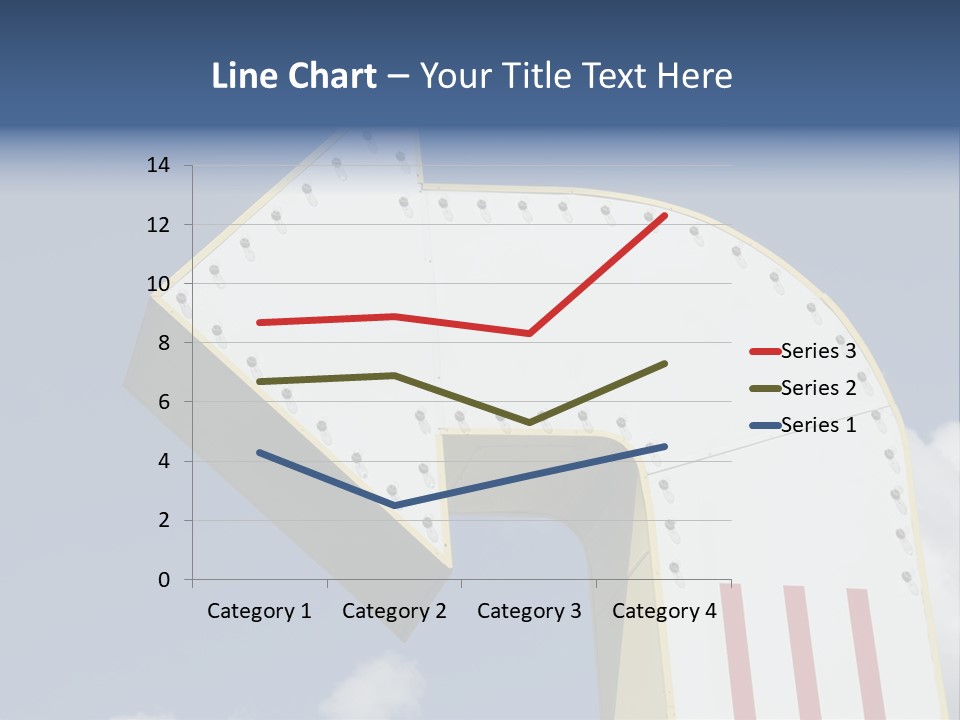 A Three-Dimensional Metal Arrow Sign. PowerPoint Template