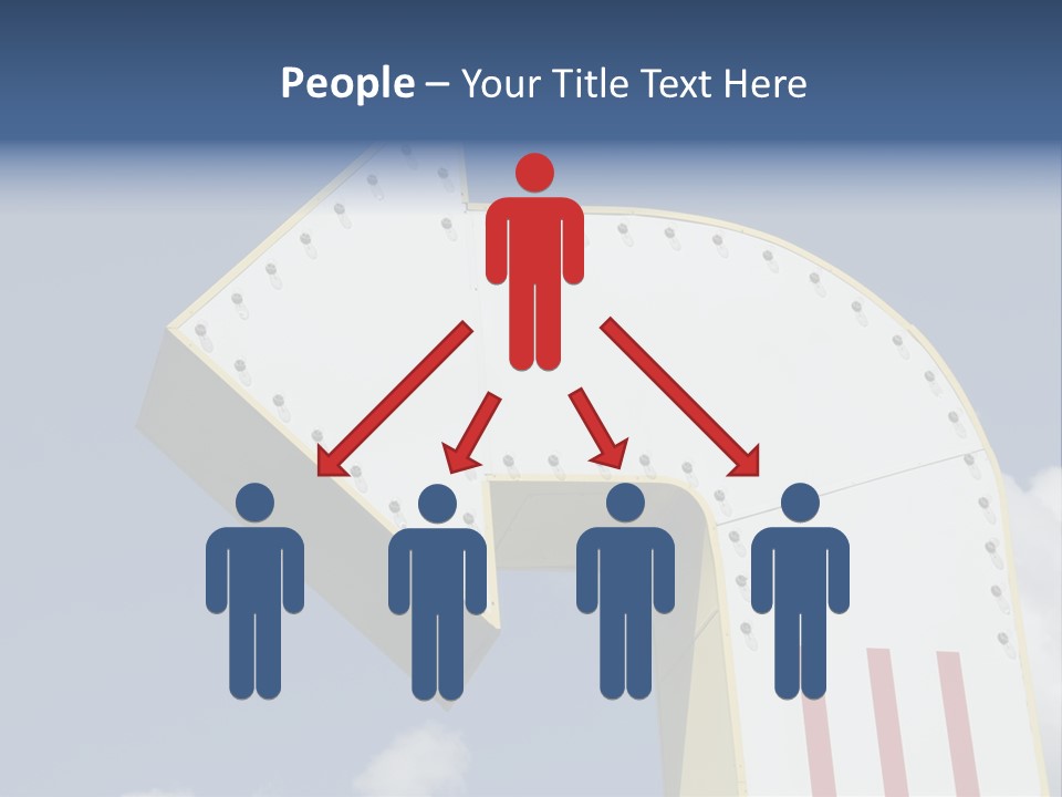 A Three-Dimensional Metal Arrow Sign. PowerPoint Template