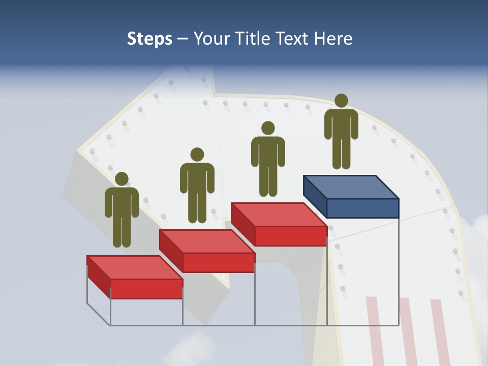 A Three-Dimensional Metal Arrow Sign. PowerPoint Template