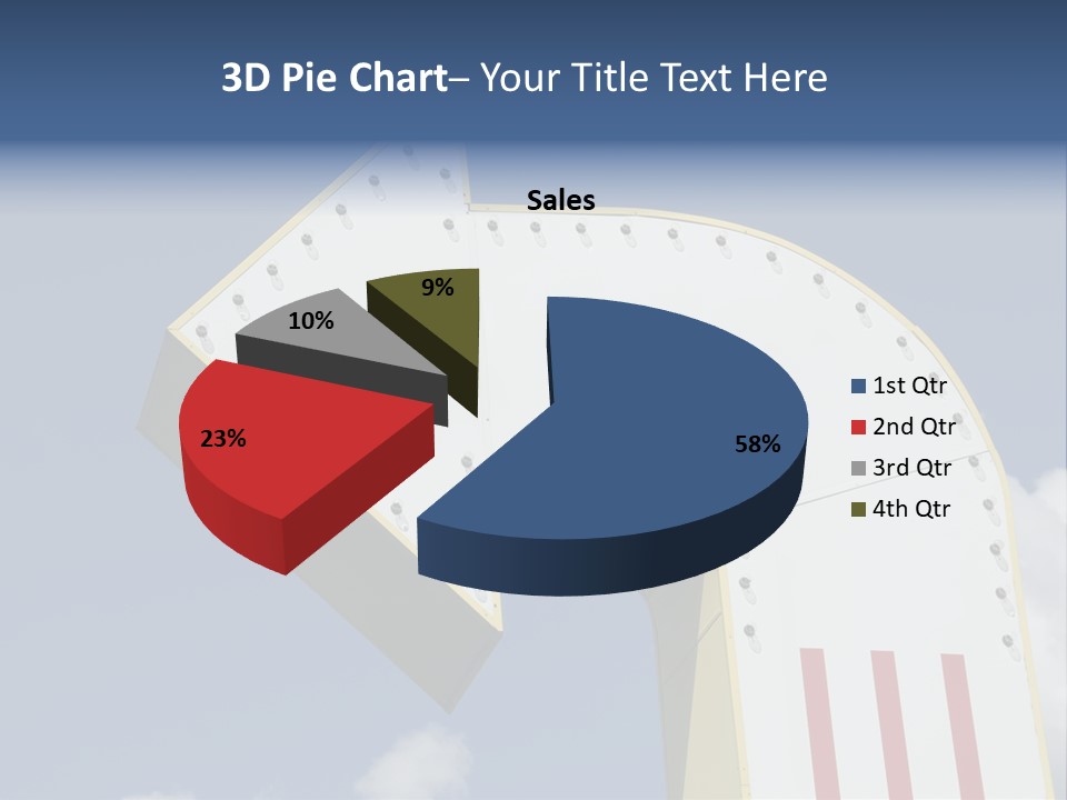 A Three-Dimensional Metal Arrow Sign. PowerPoint Template