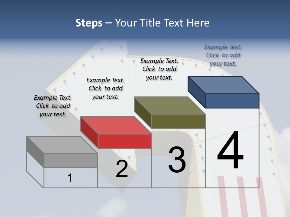 A Three-Dimensional Metal Arrow Sign. PowerPoint Template