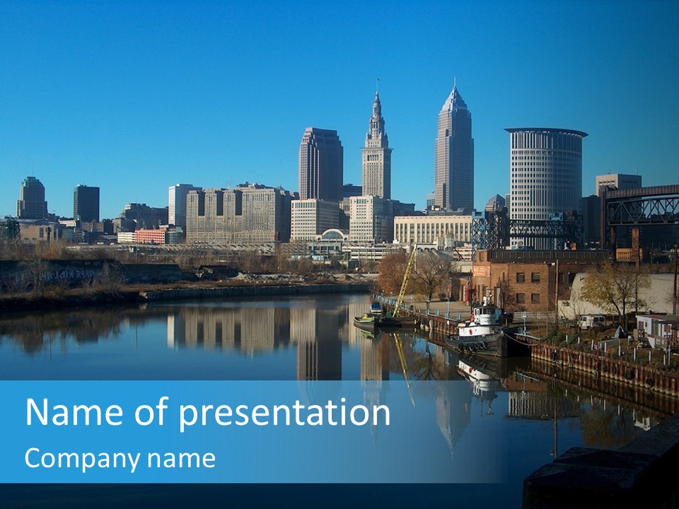 A River With A City In The Background PowerPoint Template