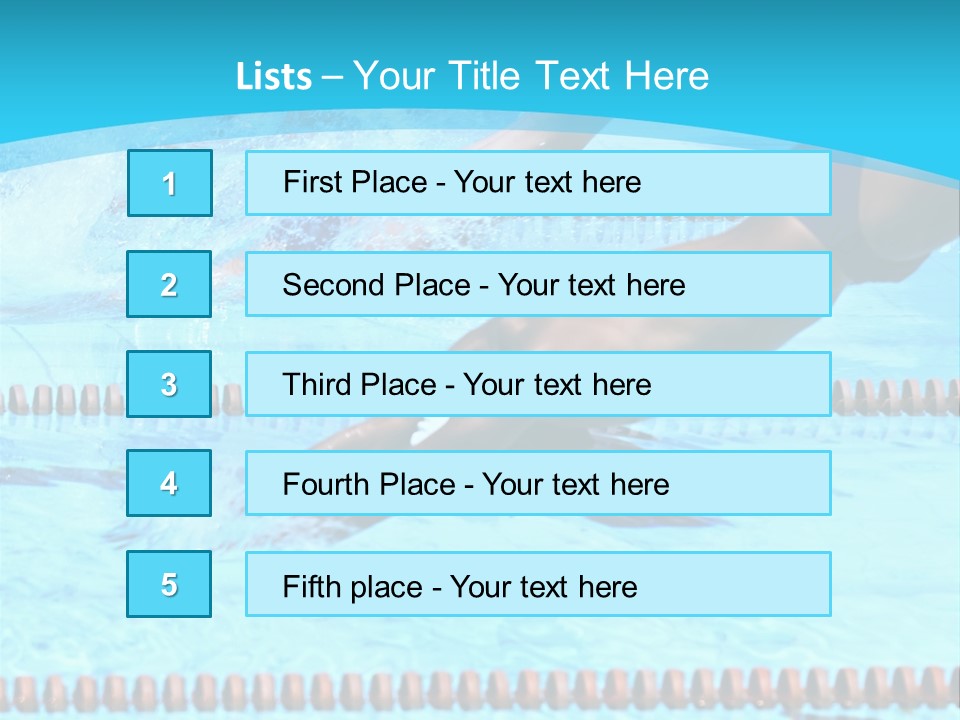Swimmers Jumping In The Pool PowerPoint Template