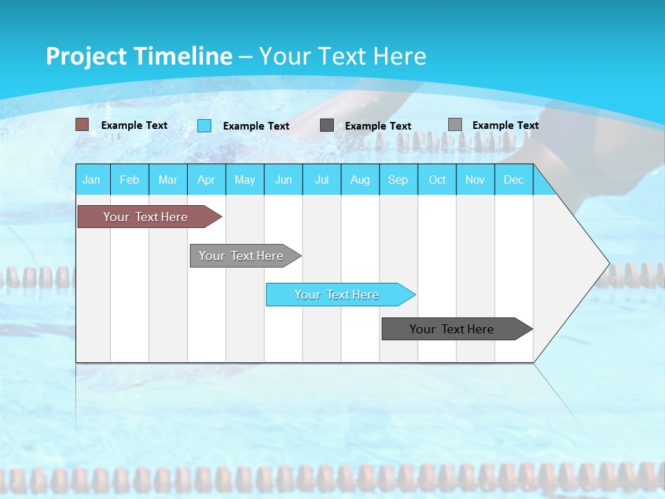 Swimmers Jumping In The Pool PowerPoint Template