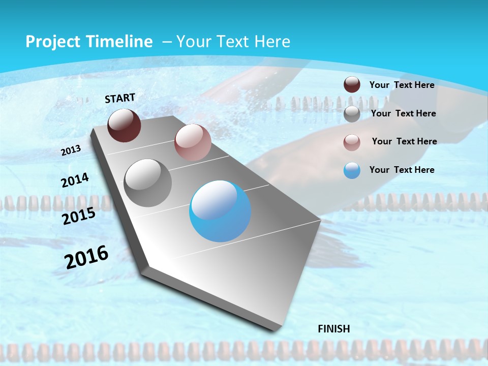 Swimmers Jumping In The Pool PowerPoint Template