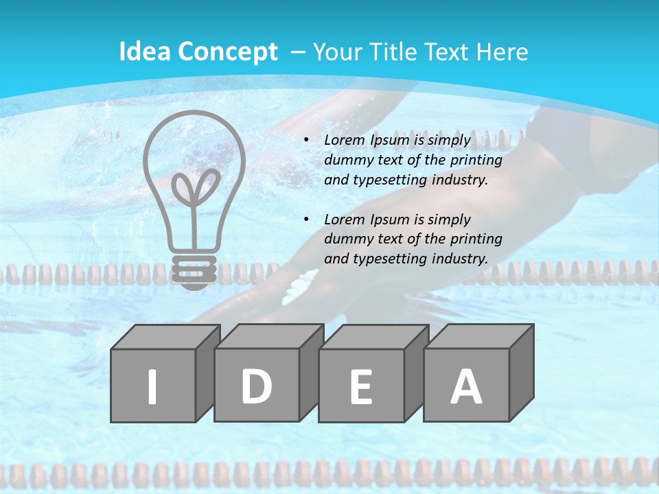 Swimmers Jumping In The Pool PowerPoint Template