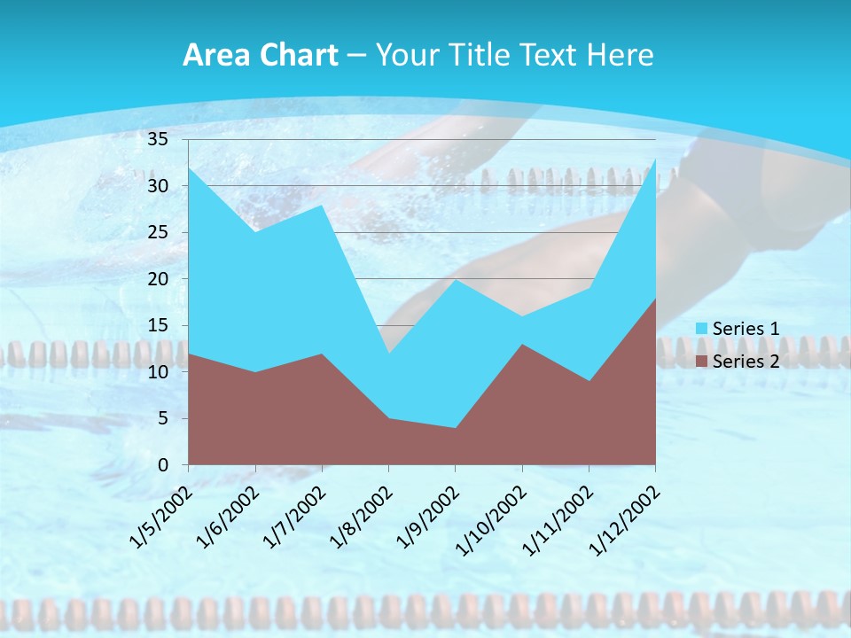 Swimmers Jumping In The Pool PowerPoint Template