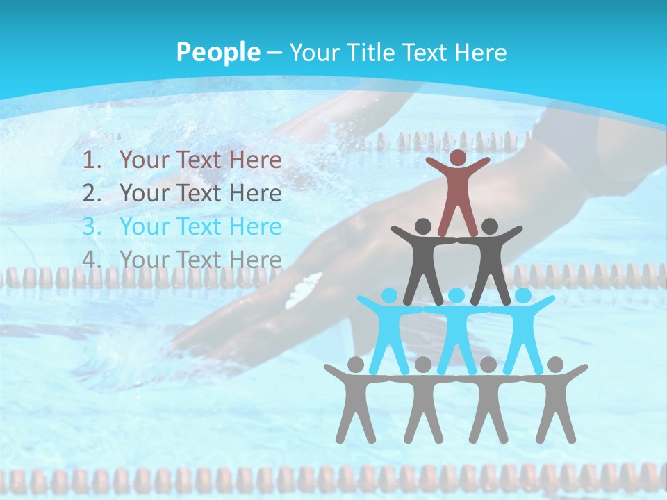 Swimmers Jumping In The Pool PowerPoint Template