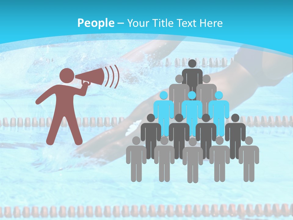 Swimmers Jumping In The Pool PowerPoint Template