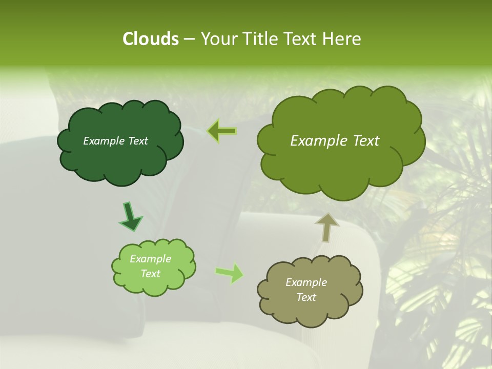 Garden Settee. Shot In Soft Focus For Dreamy Effect. PowerPoint Template