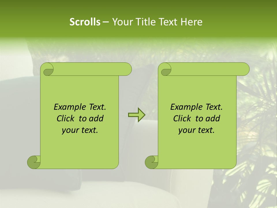 Garden Settee. Shot In Soft Focus For Dreamy Effect. PowerPoint Template
