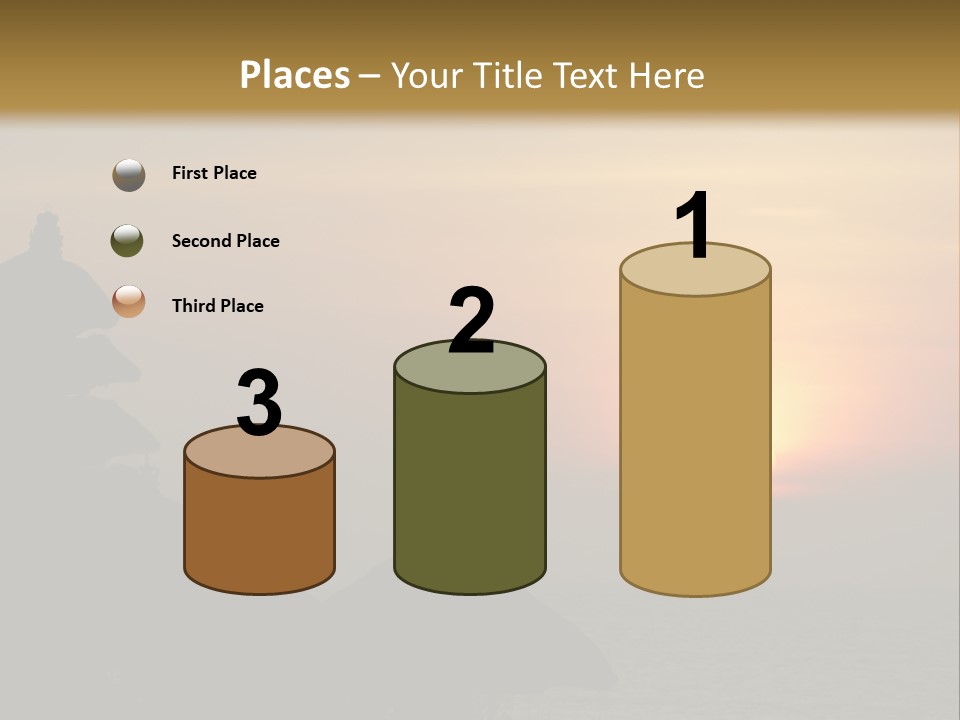 Sunset At Tanah Lot Temple, Bali, Indonesia PowerPoint Template