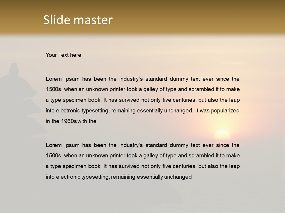 Sunset At Tanah Lot Temple, Bali, Indonesia PowerPoint Template