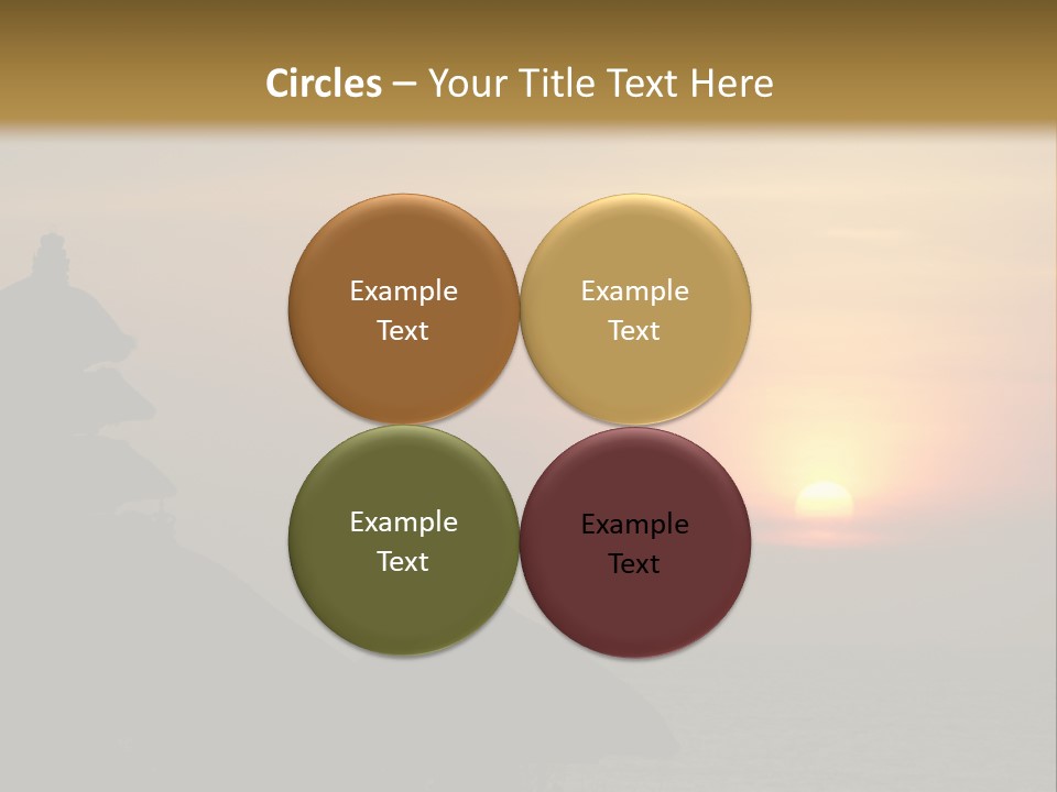 Sunset At Tanah Lot Temple, Bali, Indonesia PowerPoint Template