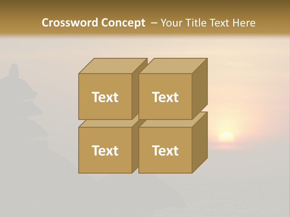 Sunset At Tanah Lot Temple, Bali, Indonesia PowerPoint Template