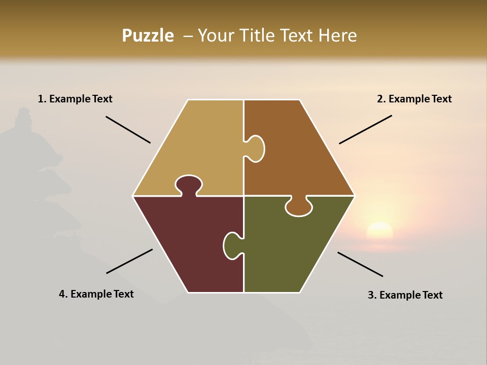 Sunset At Tanah Lot Temple, Bali, Indonesia PowerPoint Template