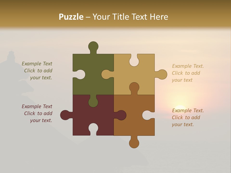 Sunset At Tanah Lot Temple, Bali, Indonesia PowerPoint Template