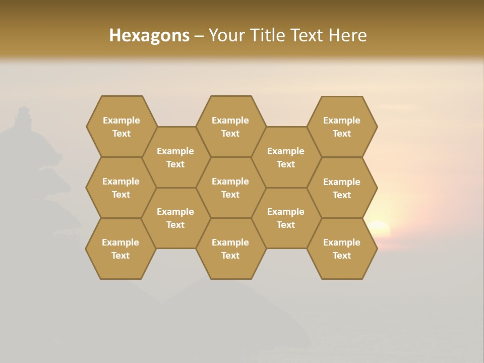 Sunset At Tanah Lot Temple, Bali, Indonesia PowerPoint Template