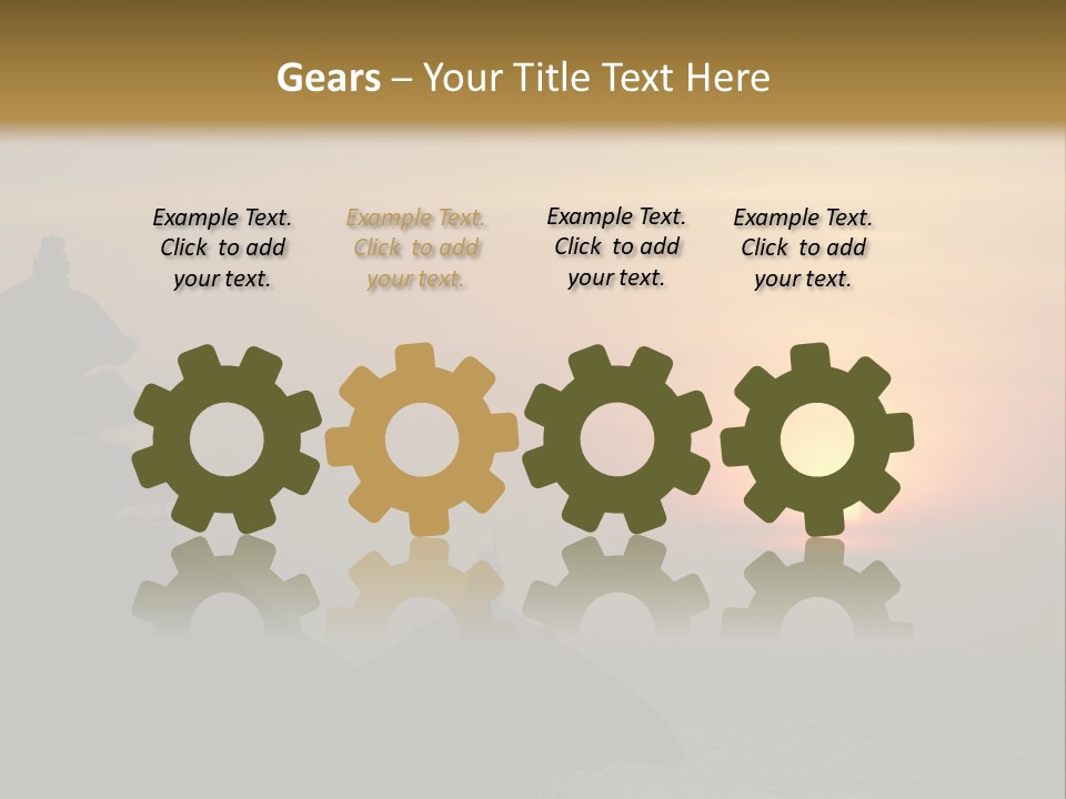 Sunset At Tanah Lot Temple, Bali, Indonesia PowerPoint Template