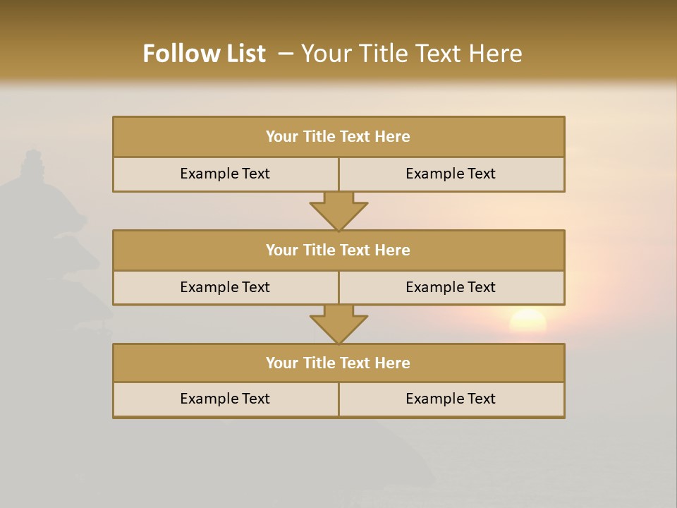 Sunset At Tanah Lot Temple, Bali, Indonesia PowerPoint Template